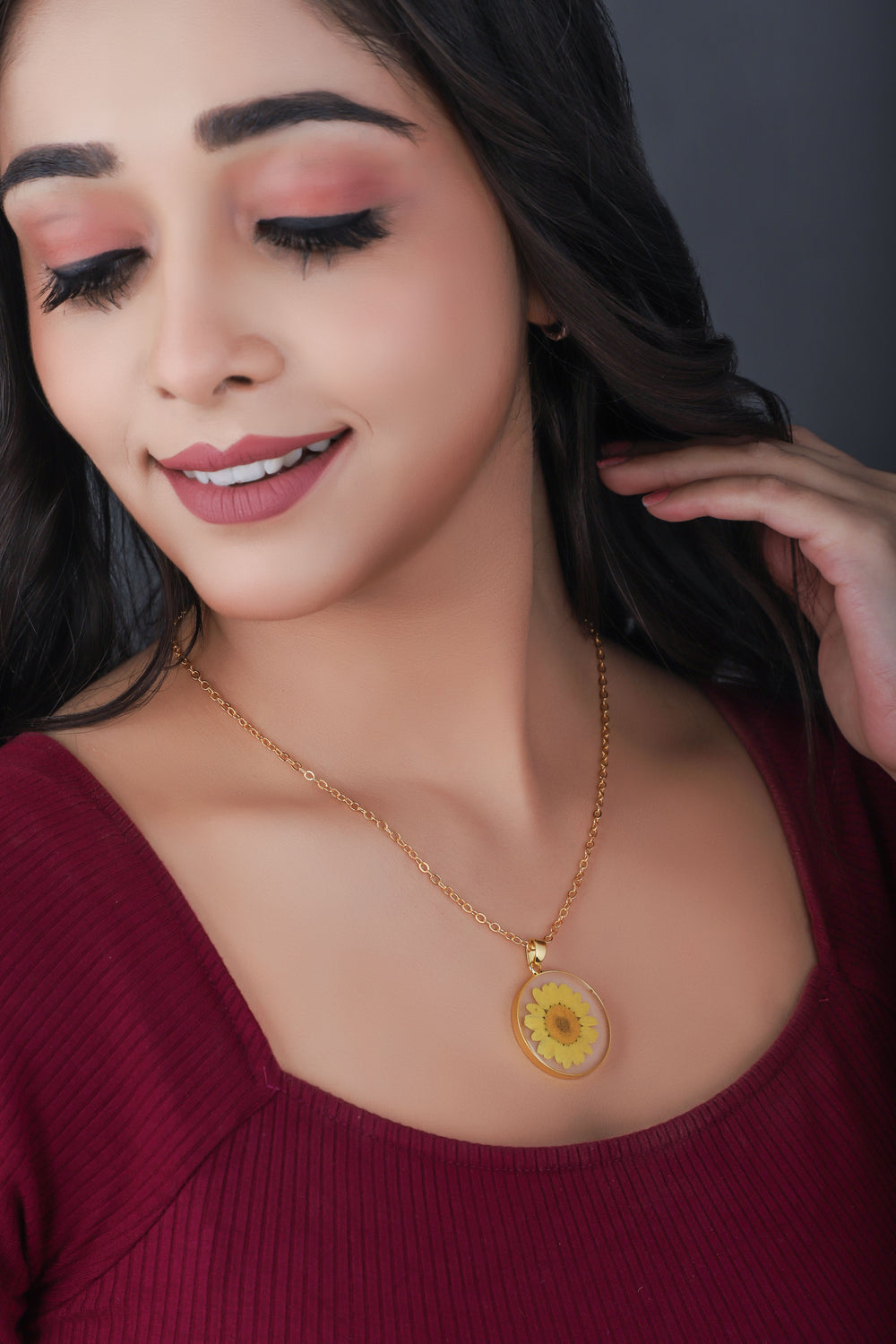 Dried Resin Real Flower Pendant chain for girls | Anniversary Gift | Birthday Gift