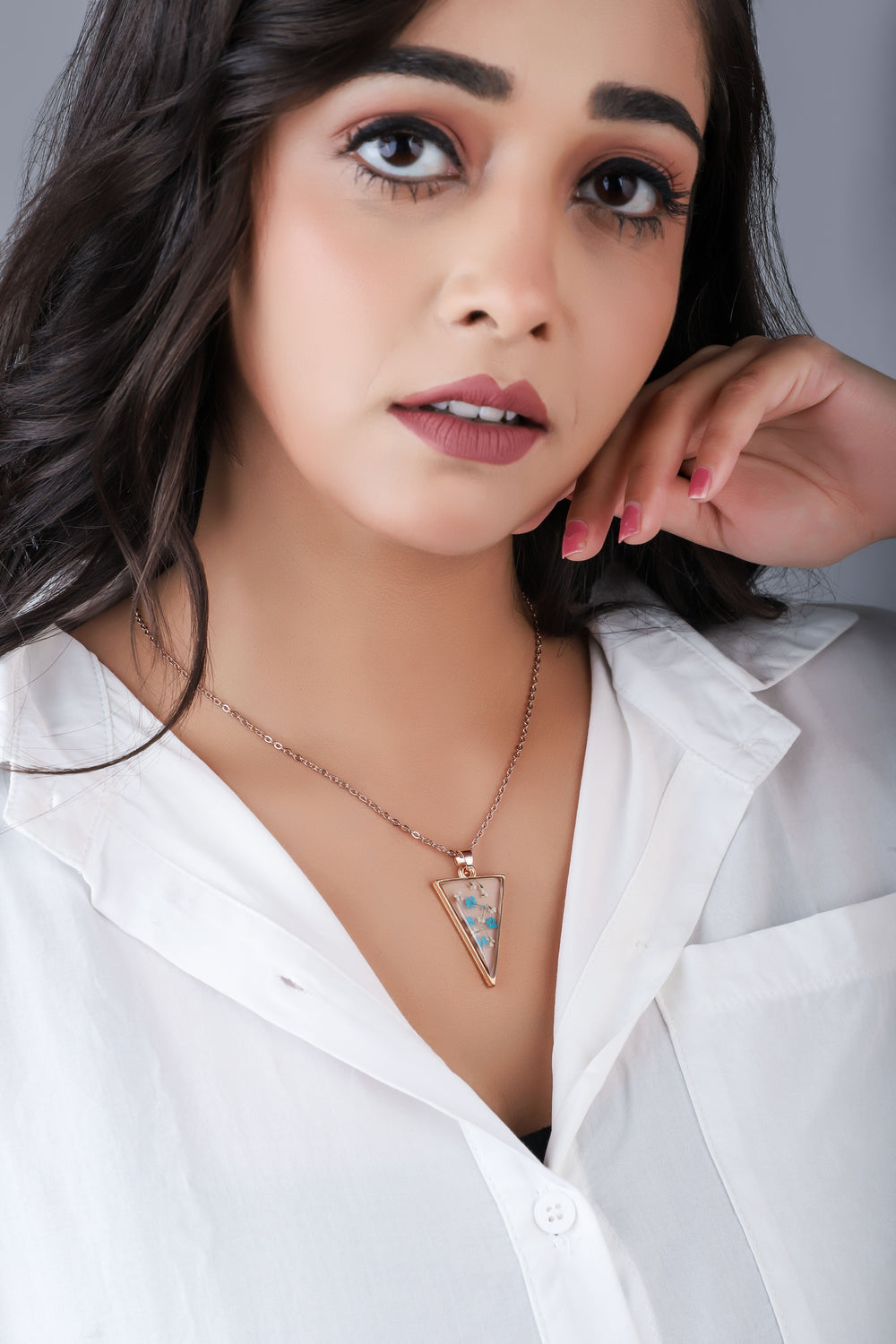 Dried Blue hydrangeas Real Flower Pendant chain for girls|Anniversary Gift|