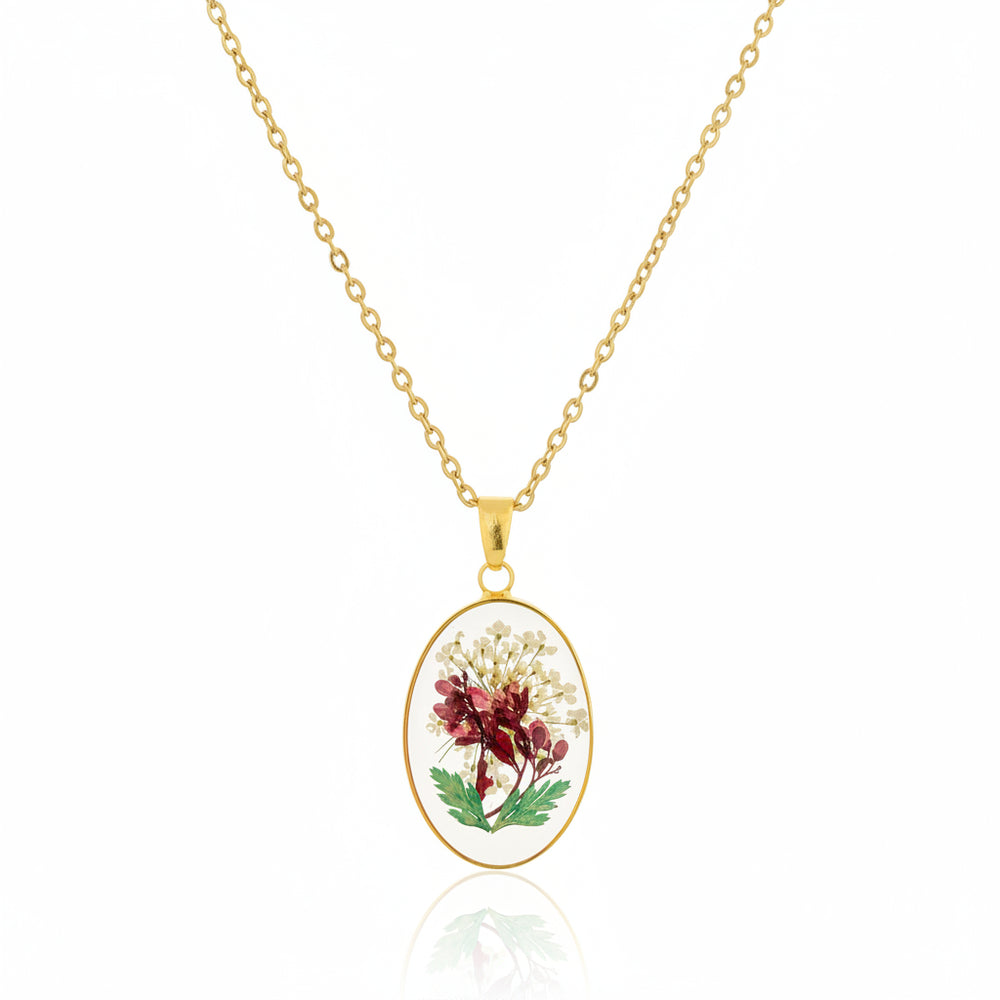 Dried Real Flower Resin Floral Pendant chain for girls