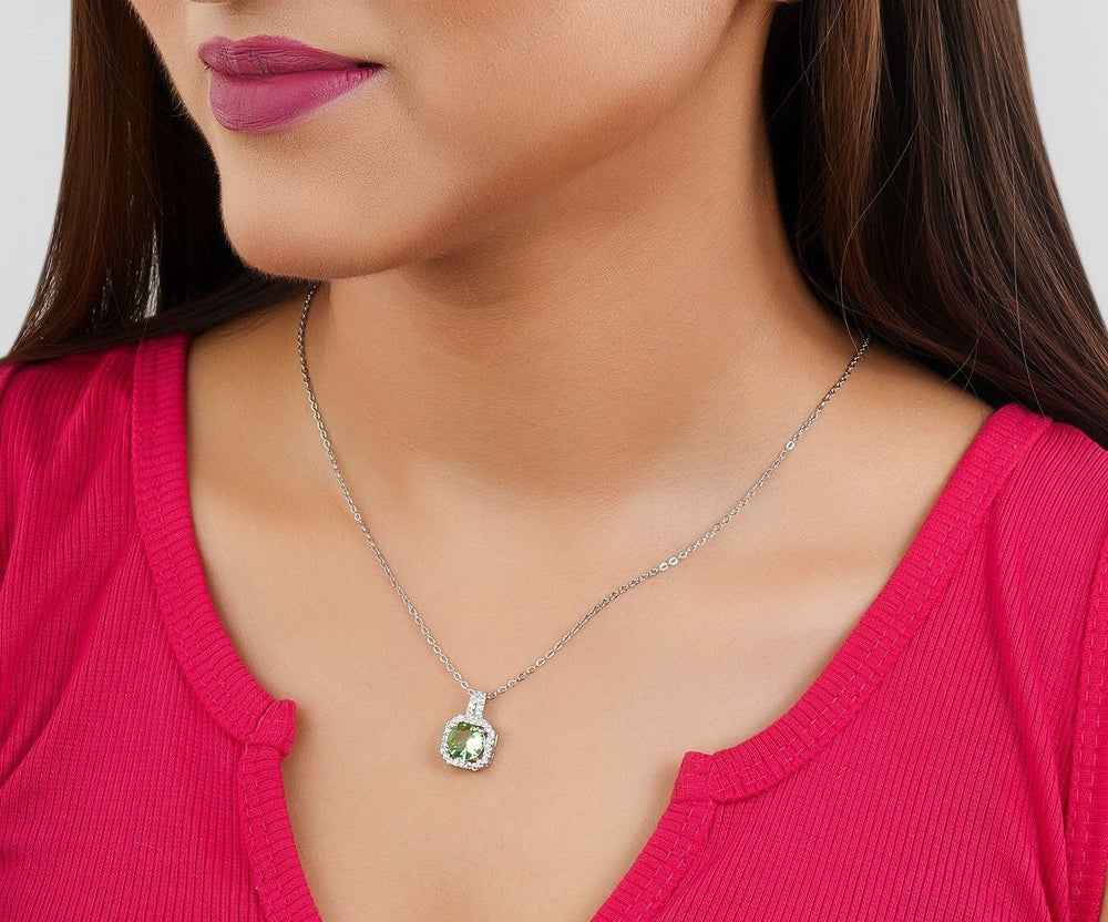 Purple Square Cut Pendant Chain for Girls Women|Birthday & Anniversary Gift|