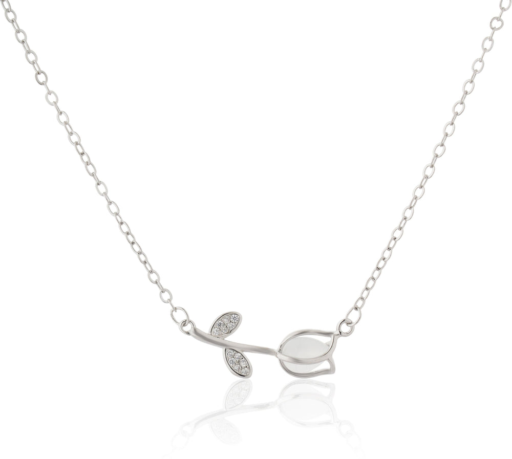 Rose Pendant Chain for Girls Women|Silver Plated|Anniversary Gift|