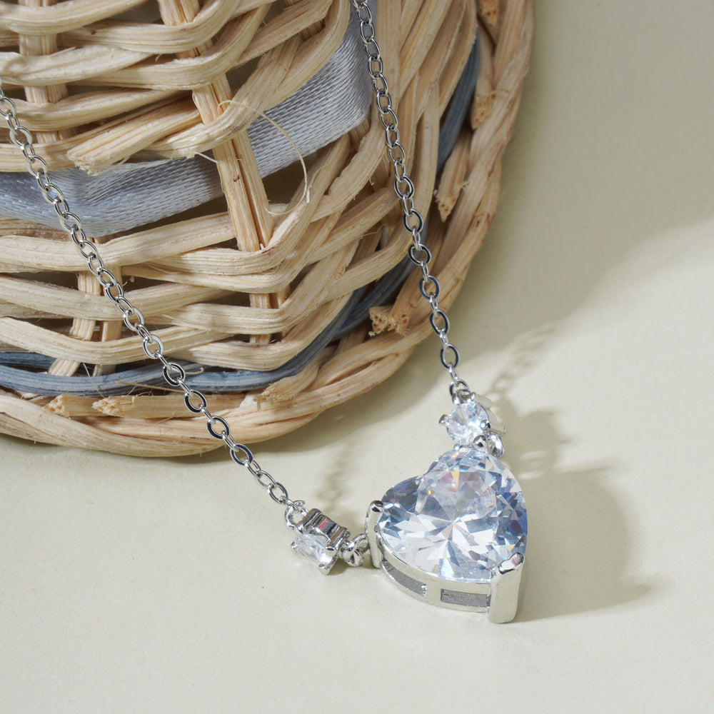 Trendy Silver Heart pendant chain for girls | Birthday Gift | Skin Safe