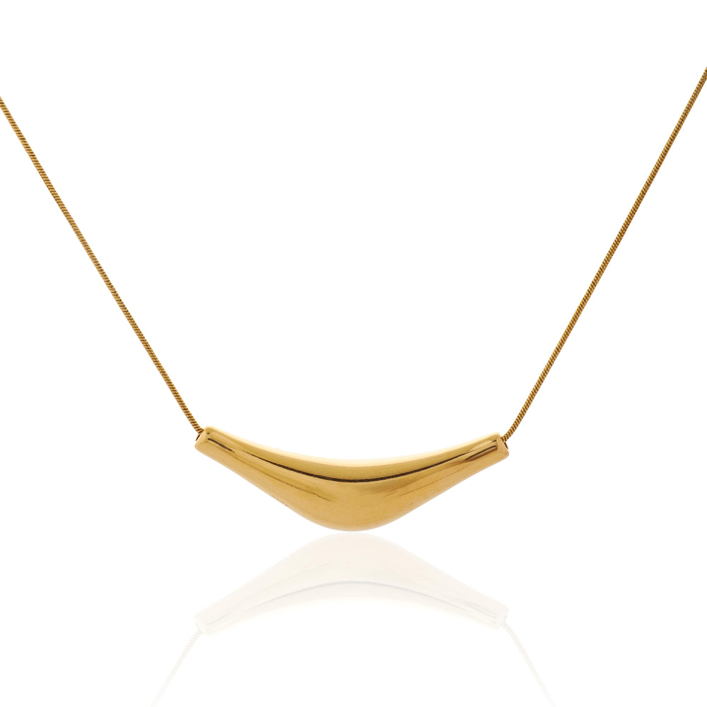 Contemporary Arc Pendant on Sleek Snake Chain