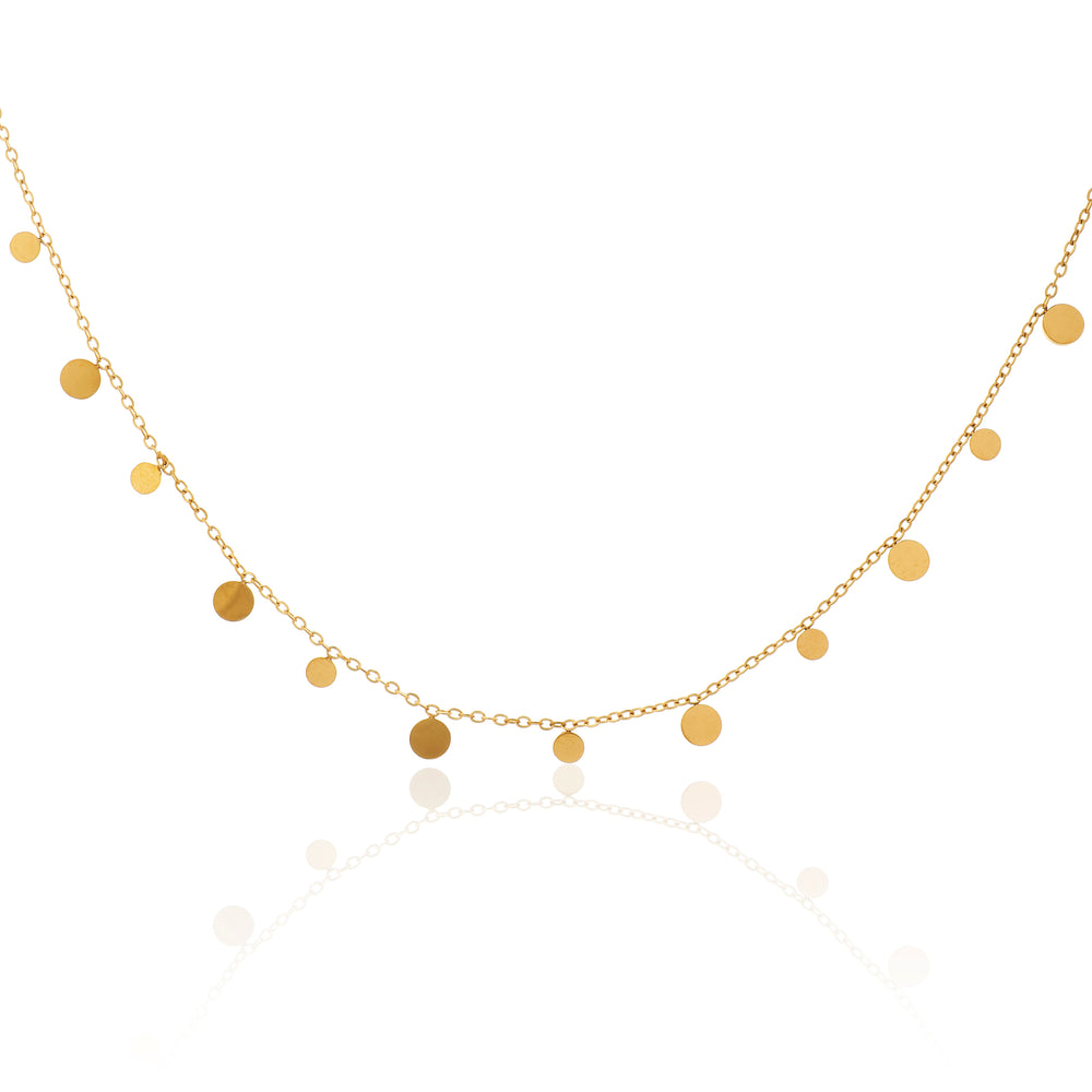 Trendy Gold Disc Coin Tassel Necklace