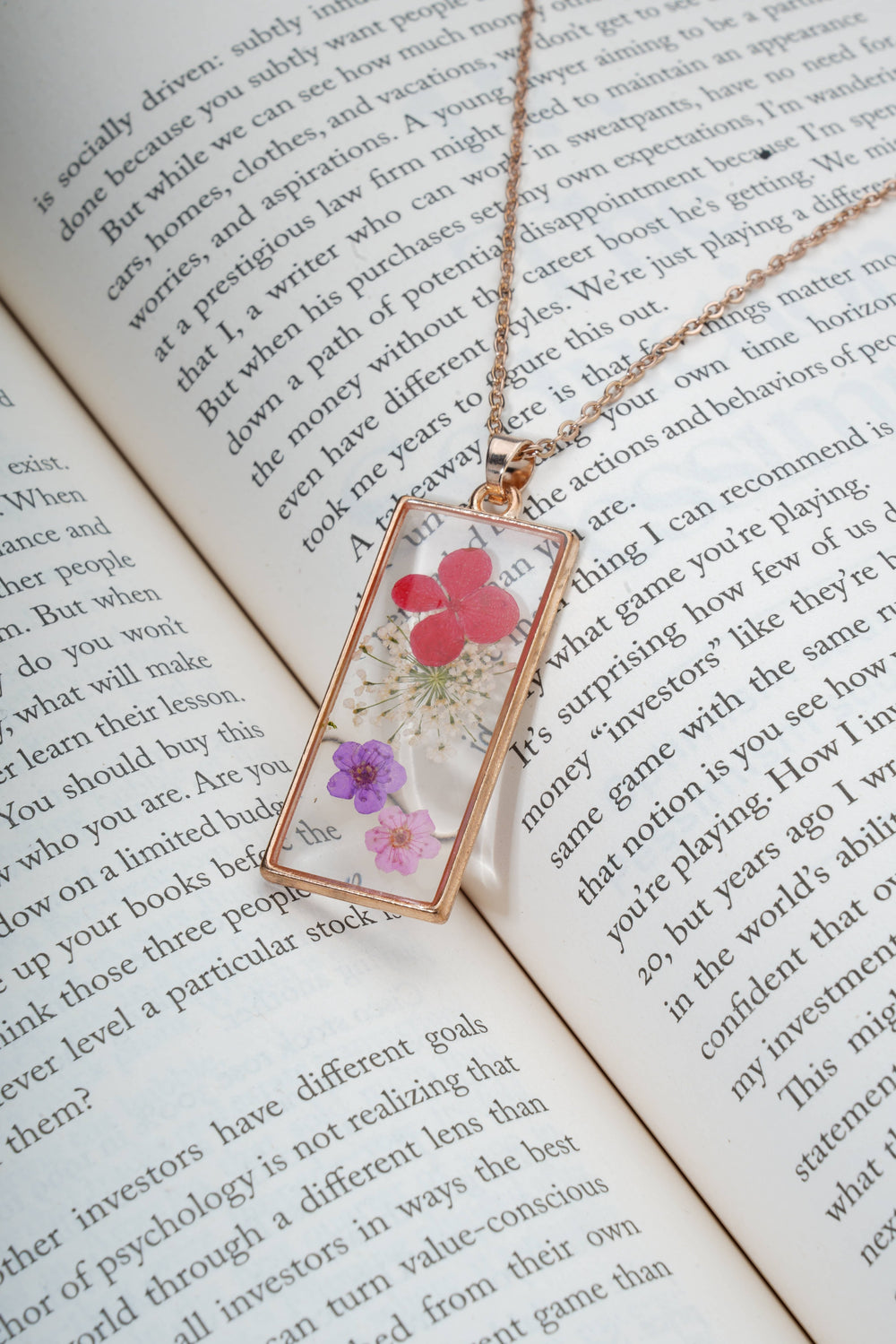 Dried Multi color Real Flower Resin Pendant chain for girls|Anniversary Gift|
