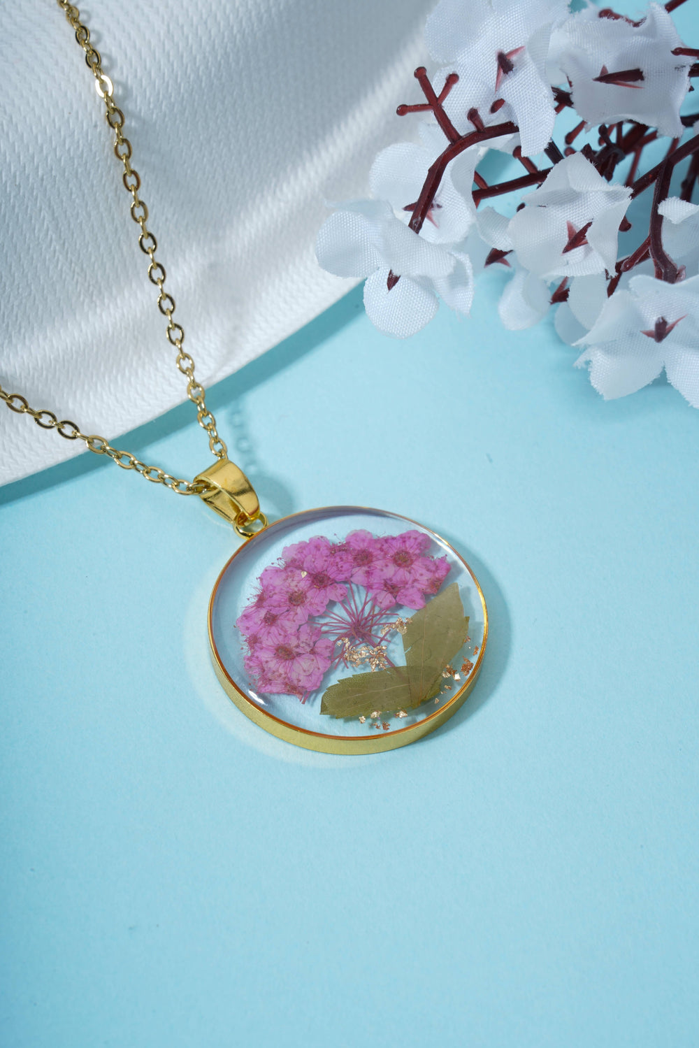 Dried Resin Real Flower Pendant chain for girls | Anniversary Gift | Birthday Gift