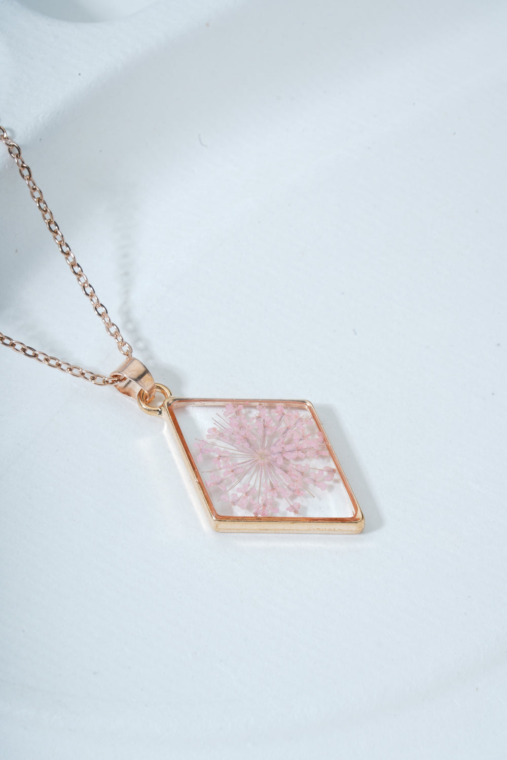Dried Real Flower Resin Pendant chain for girls | Anniversary Gift