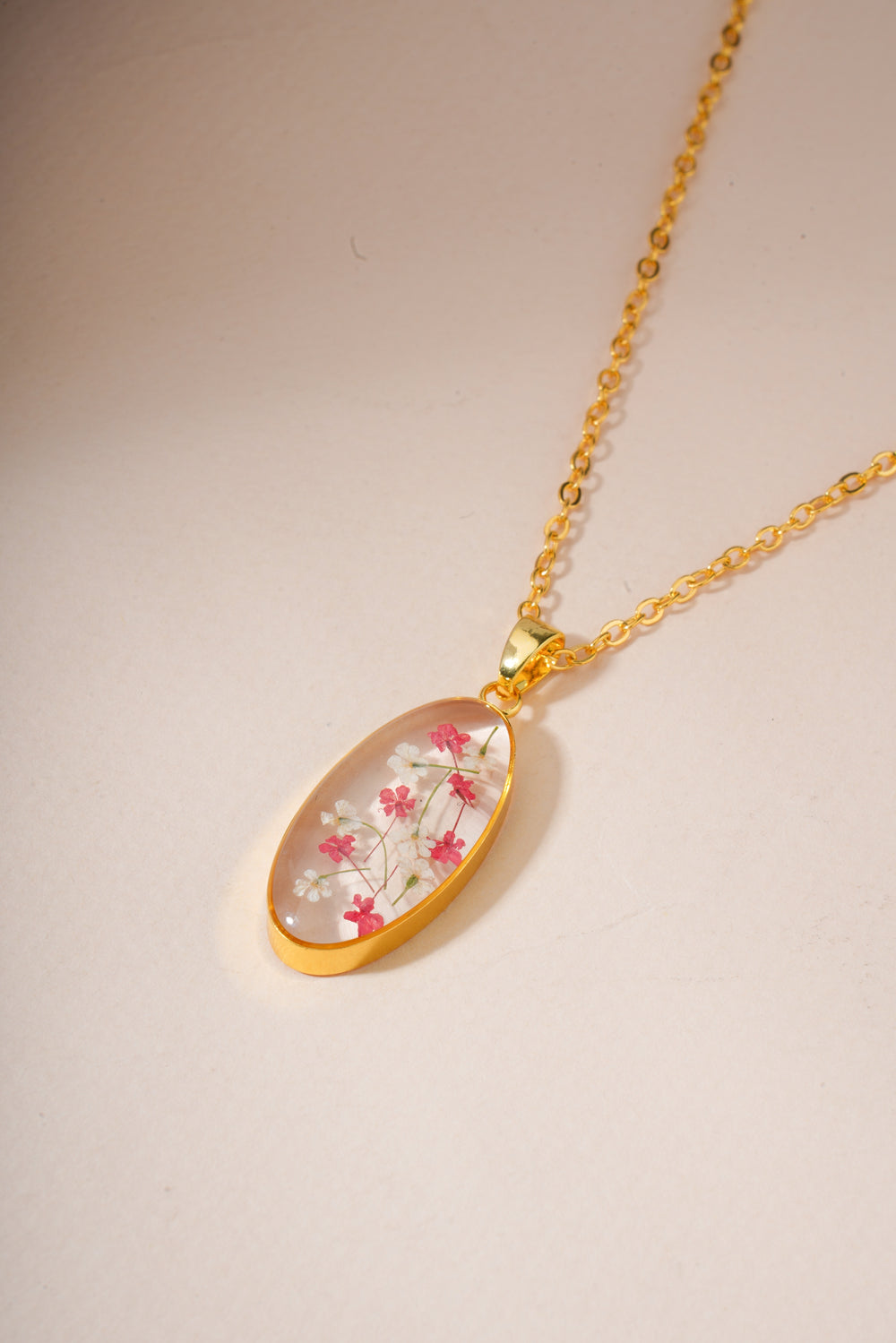 Dried hydrangeas Real Flower Resin Pendant chain for girls
