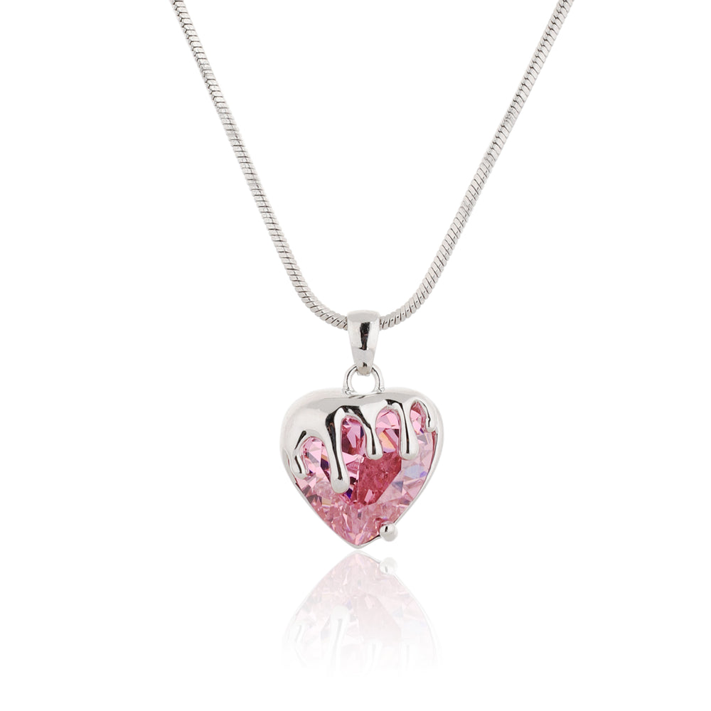 Pink Heart Pendant Chain for Girls|Valentine's day gifts| Stylish Delicate Chain