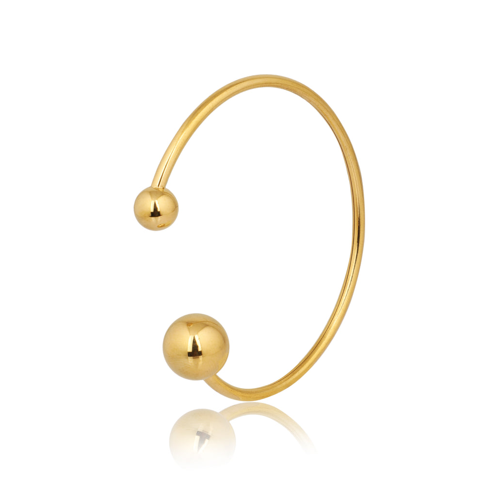 Modern High-Polish Gold Geometric Open Bangle Jewellery for part wear