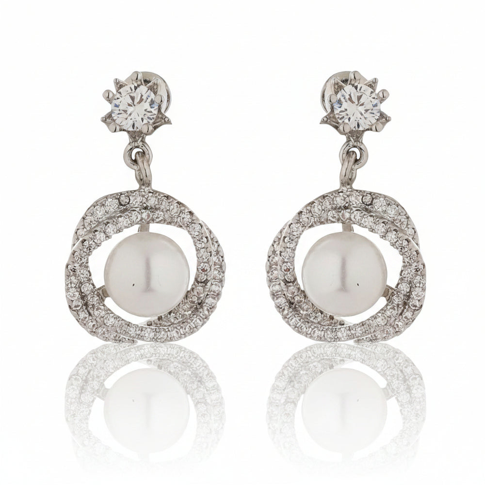 Pearl Oval Drop Dangle Stud Earrings|Gift for Girlfriend|Gift for Women Girls|