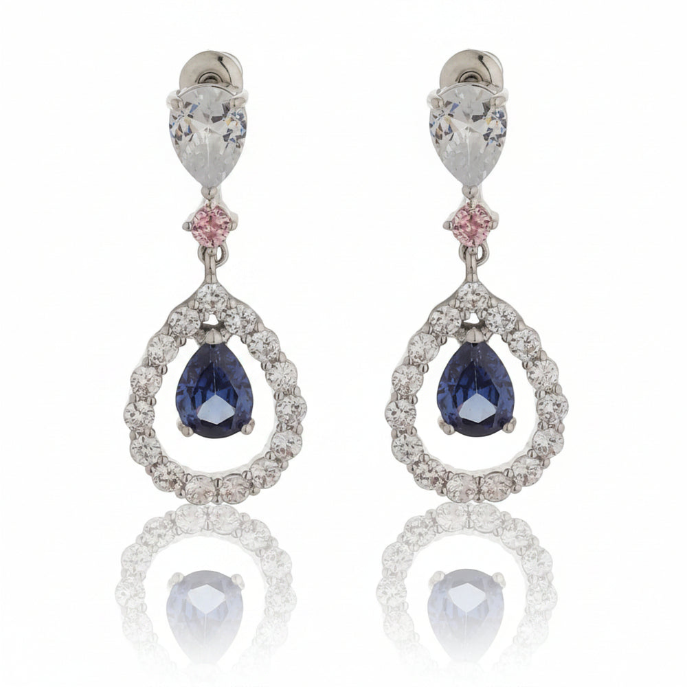 Blue Oval Drop DanglerEarrings|Gifts for Girlfriend|Gift for Women & Girls|