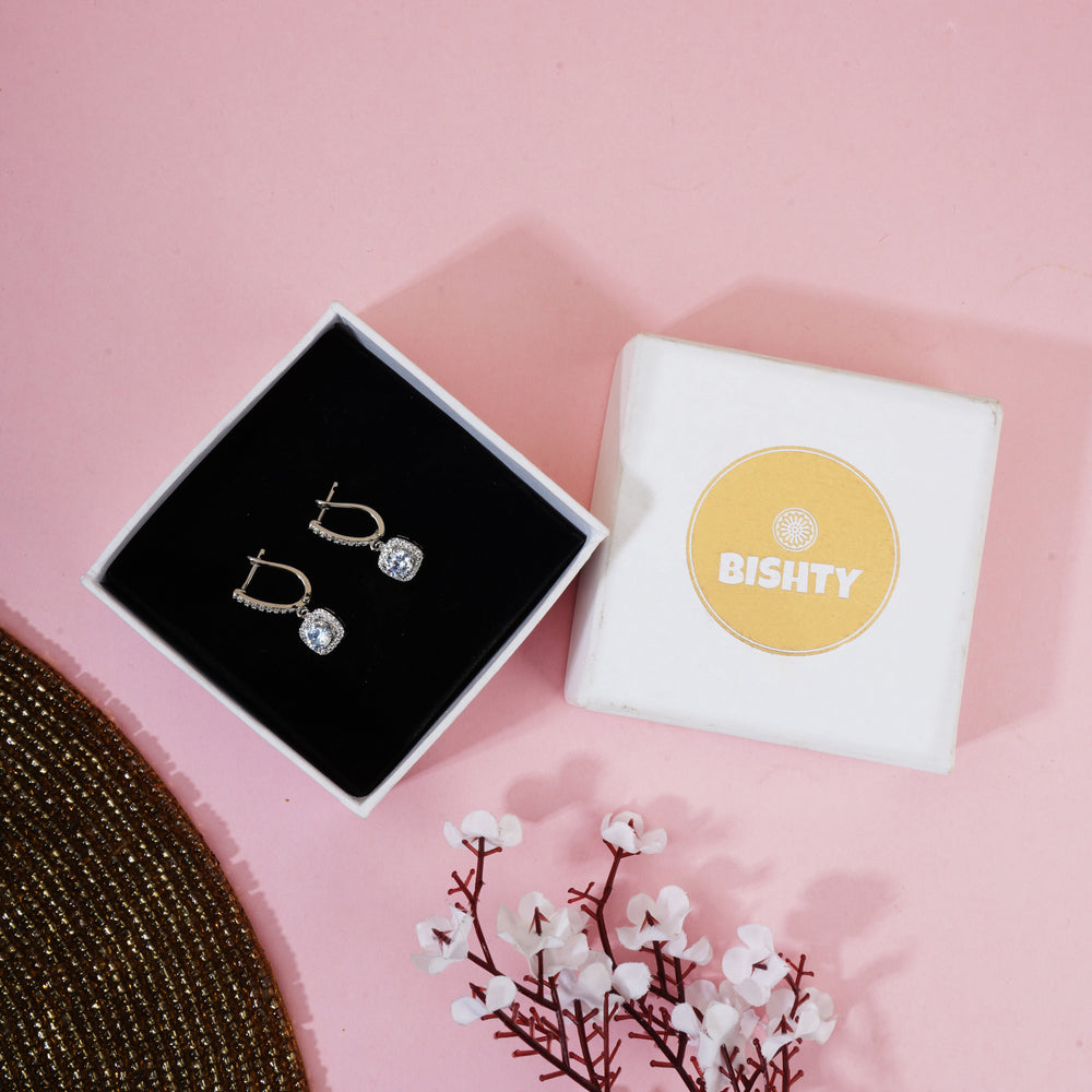 Square cut Drop Earrings|Gifts for Girlfriend|Gift for Women & Girls|