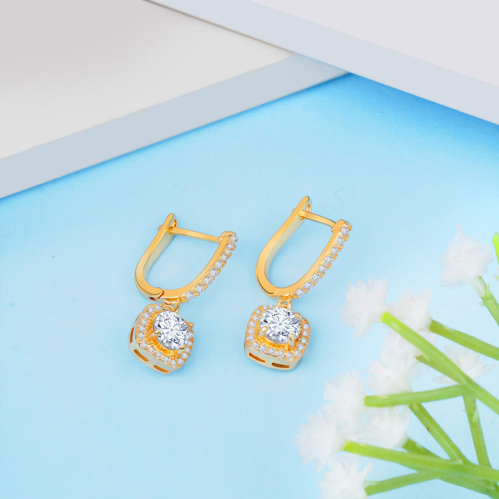 Square cut Drop Earrings|Gifts for Girlfriend|Gift for Women & Girls|