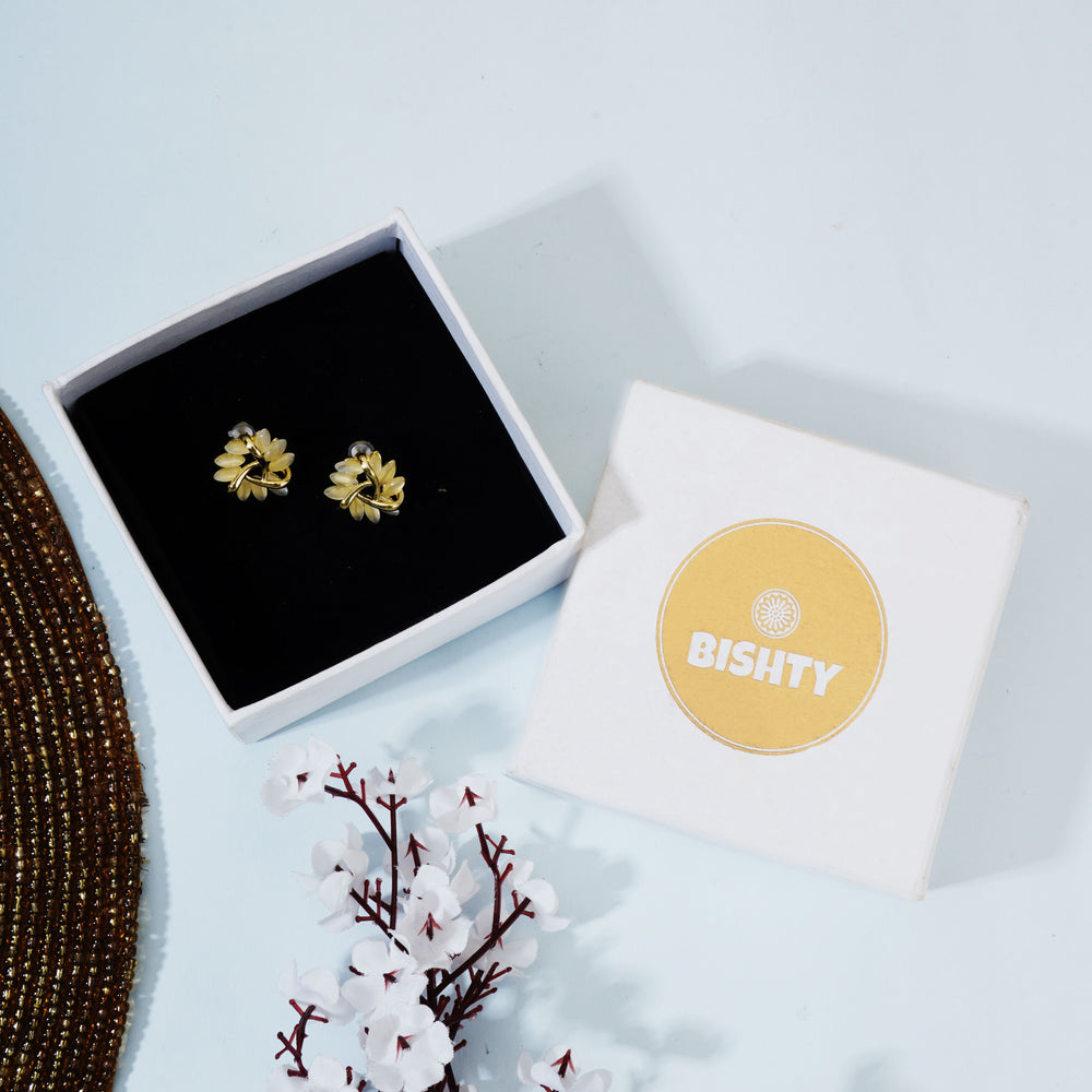 Gold Flower Stud Earrings|Gifts for Girlfriend|Gift for Women & Girls|
