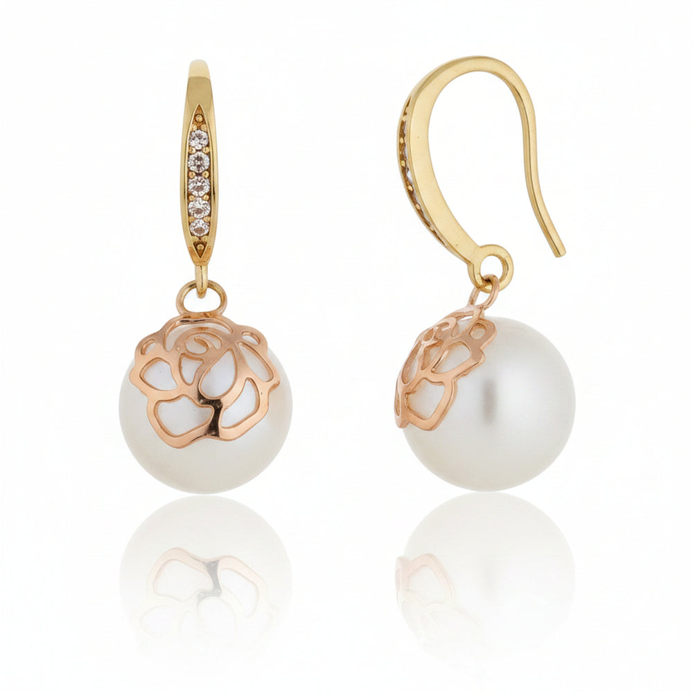 Gold Pearl Stud Earrings|Gifts for Girlfriend|Gift for Women & Girls|