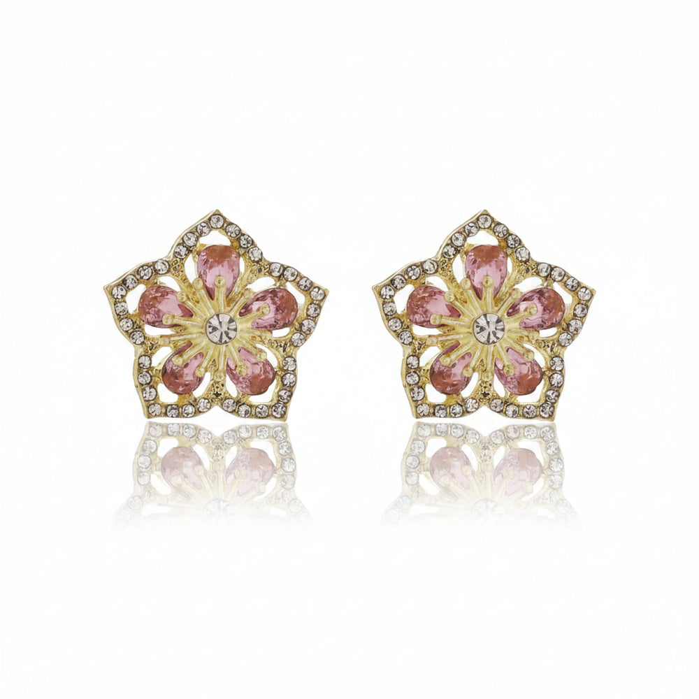 Gold Flower Stud Earrings|Gifts for Girlfriend|Gift for Women & Girls|