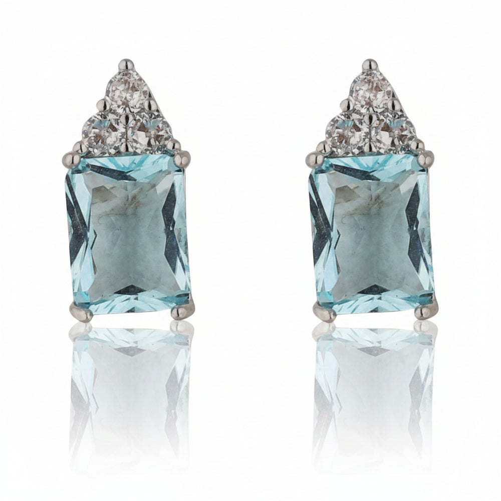 Classy Sapphire Stud Earrings|Gifts for Girlfriend|Gift for Women & Girls|