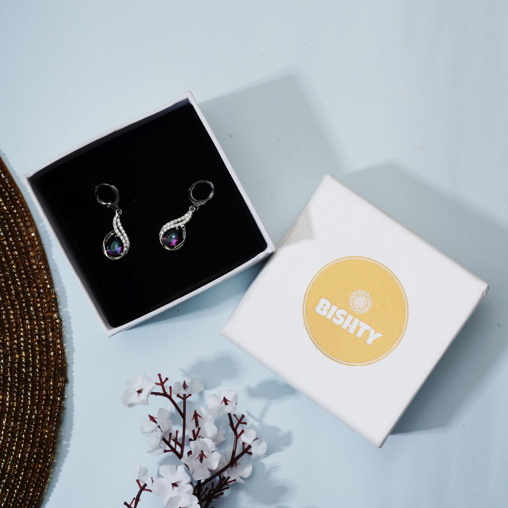 Silver Pear Dangle Drop Earrings|Gift for Girlfriend|Gift for Women Girls|