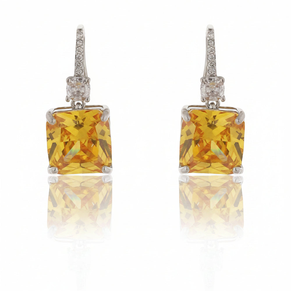Yellow square shaped Stud Earrings|Gifts for Girlfriend|Gift for Women & Girls|