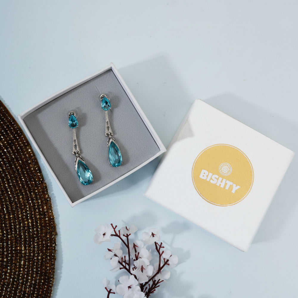Sapphire Crystal Water Drop Earrings|Gifts for Girlfriend|Gift for Women Girls|