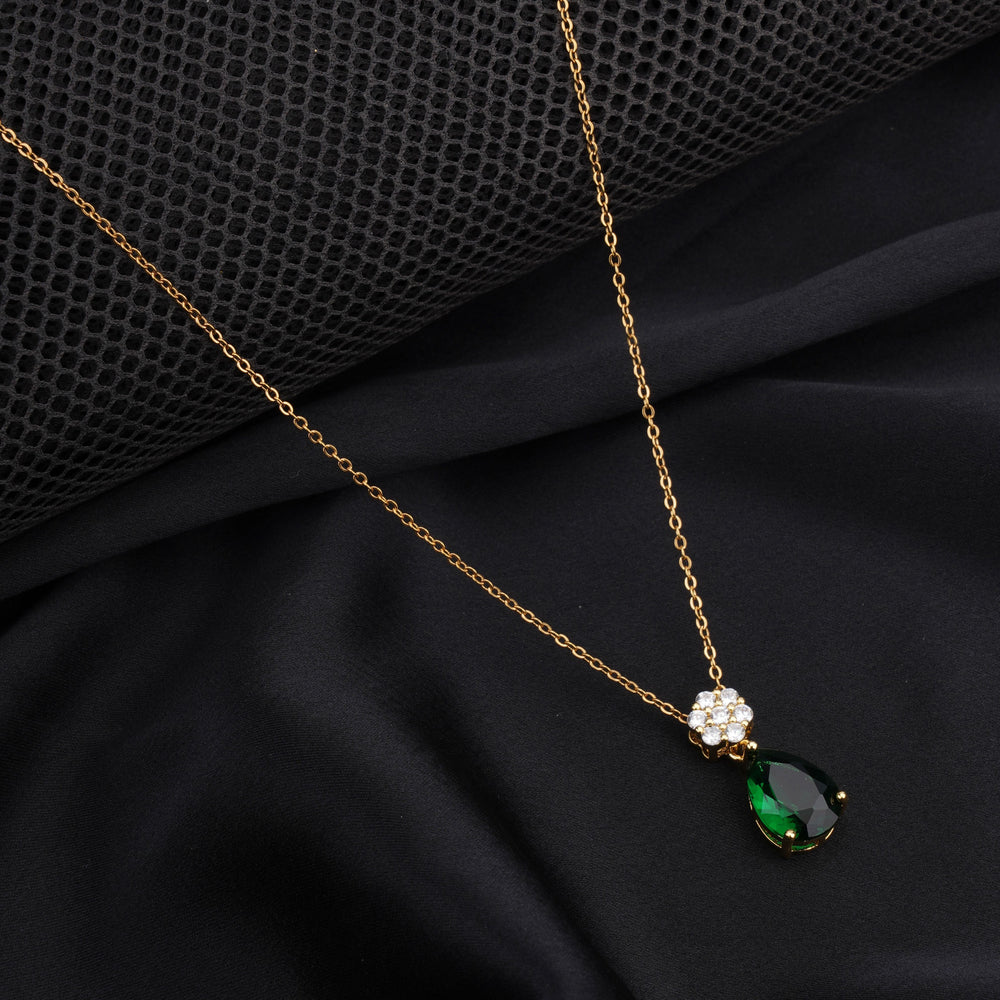Elegant Anti Tarnish Stone Pendant Chain – Perfect Valentine's Day Gift for Girls & Women.