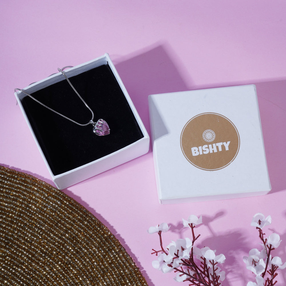 Pink Heart Pendant Chain for Girls|Valentine's day gifts| Stylish Delicate Chain
