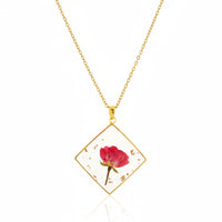 Dried Real Flower Resin Pendant chain for girls | Anniversary Gift