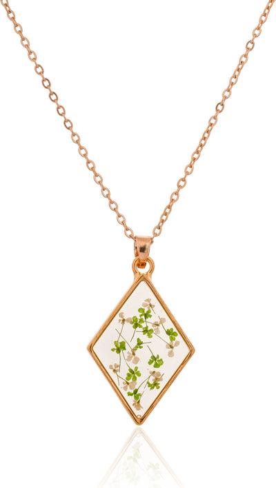 Dried Real Flower Resin Pendant chain for girls | Anti Tarnish | Anniversary Gift - Second Image