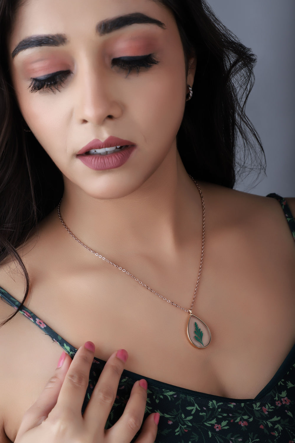 Dried Real Leaf Flower Resin Pendant chain for girls|Anniversary Gift|