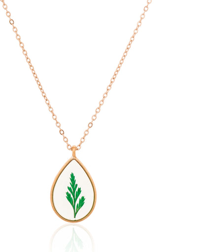 Dried Real Leaf Flower Resin Pendant chain for girls|Anniversary Gift| - Second Image