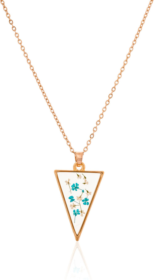 Dried Blue hydrangeas Real Flower Pendant chain for girls|Anniversary Gift|