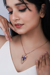 Dried Lavender Real Flower Resin Pendant chain for girls