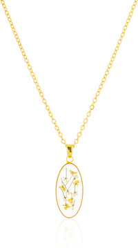 Dried hydrangeas Real Flower Resin Pendant chain for girls