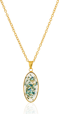 Dried hydrangeas Real Flower Resin Pendant chain for girls
