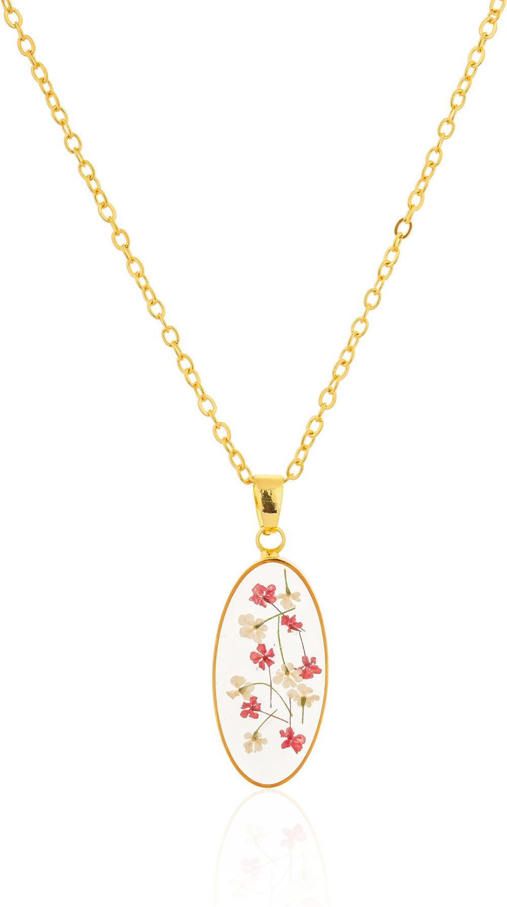 Dried hydrangeas Real Flower Resin Pendant chain for girls