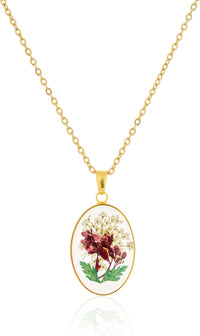 Dried Real Flower Resin Floral Pendant chain for girls