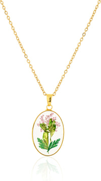 Dried Real Flower Resin Floral Pendant chain for girls