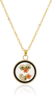 Dried Red Cardinal Real Flower Resin Pendant chain for girls|Anniversary Gift|