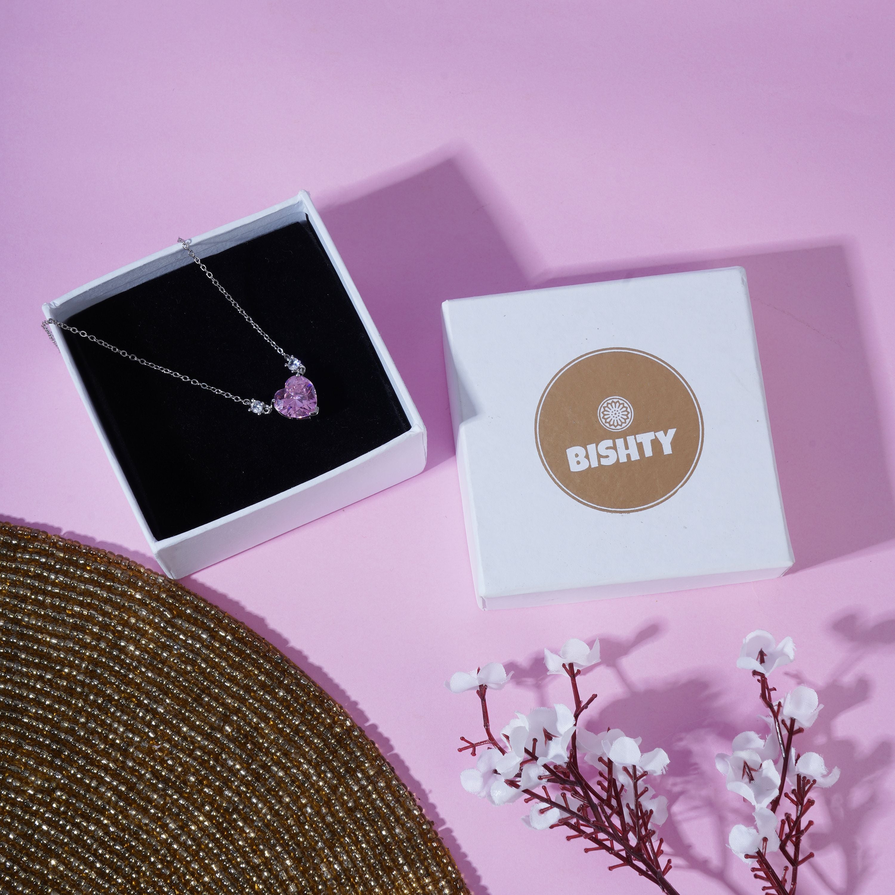 Trendy Silver Heart pendant chain for girls | Birthday Gift | Skin Safe