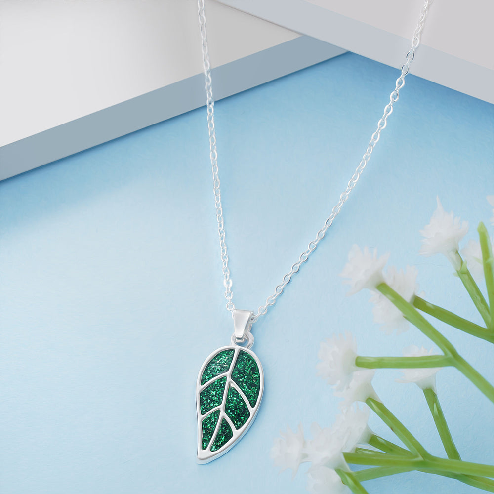 Green Leaf Pendant for girls women | Anniversary Gift| Valentine's day Gift