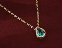 Green stone Drop pendant Anti Tarnish Anti Allergic chain girls women