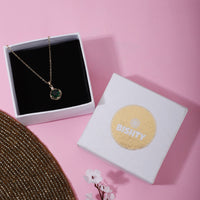 Classic Green stone pendant Anti Tarnish Anti Allergic chain girls women