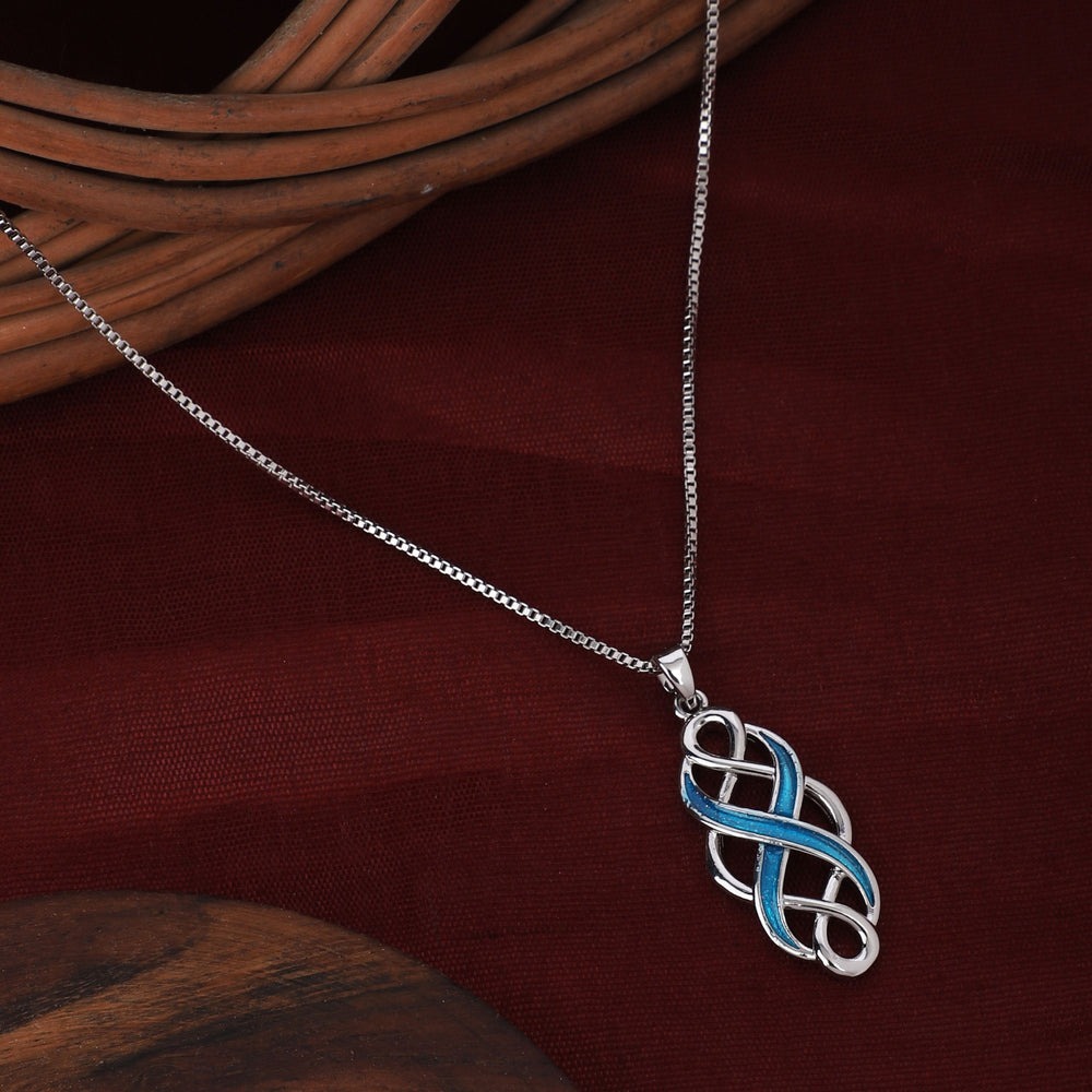 Blue Opal Twist Pendant Chain | Anniversary Gift | Birthday Gift