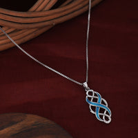 Blue Opal Twist Pendant Chain | Anniversary Gift | Birthday Gift