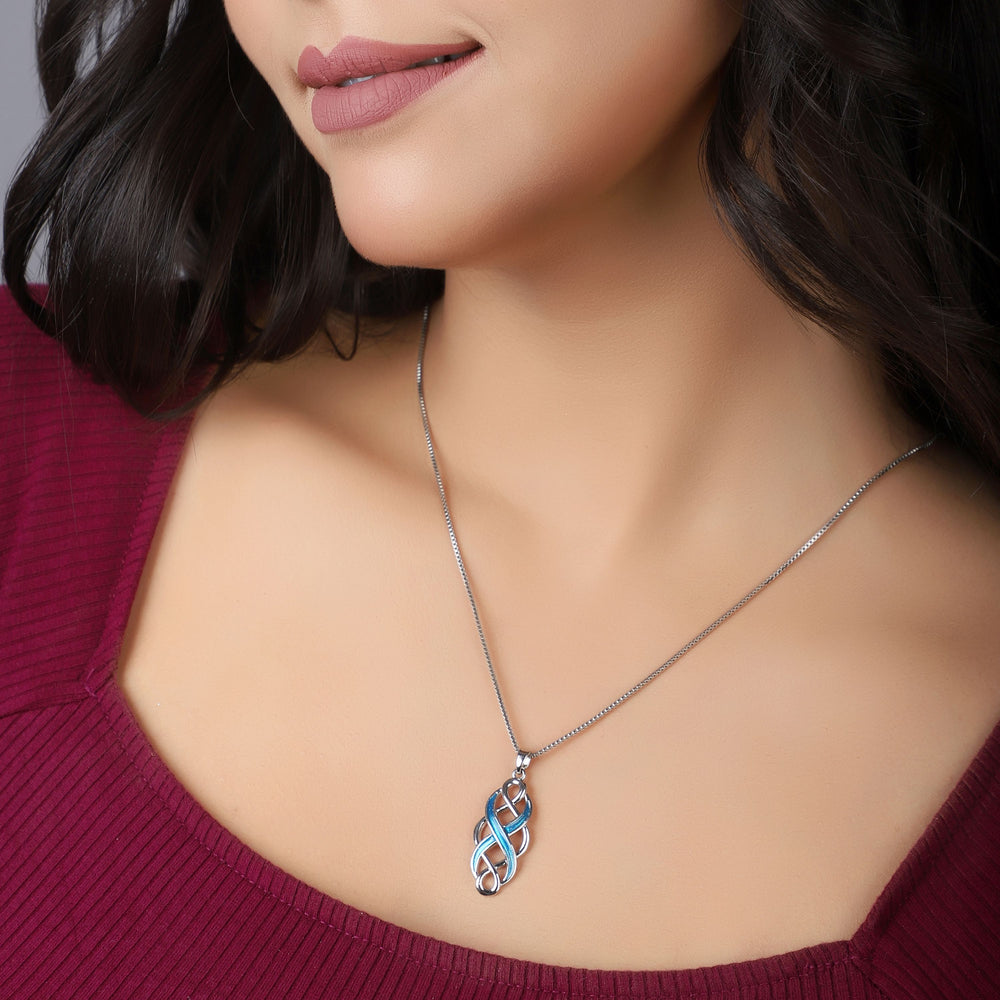 Blue Opal Twist Pendant Chain | Anniversary Gift | Birthday Gift