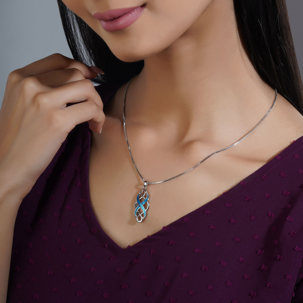 Blue Opal Twist Pendant Chain | Anniversary Gift | Birthday Gift
