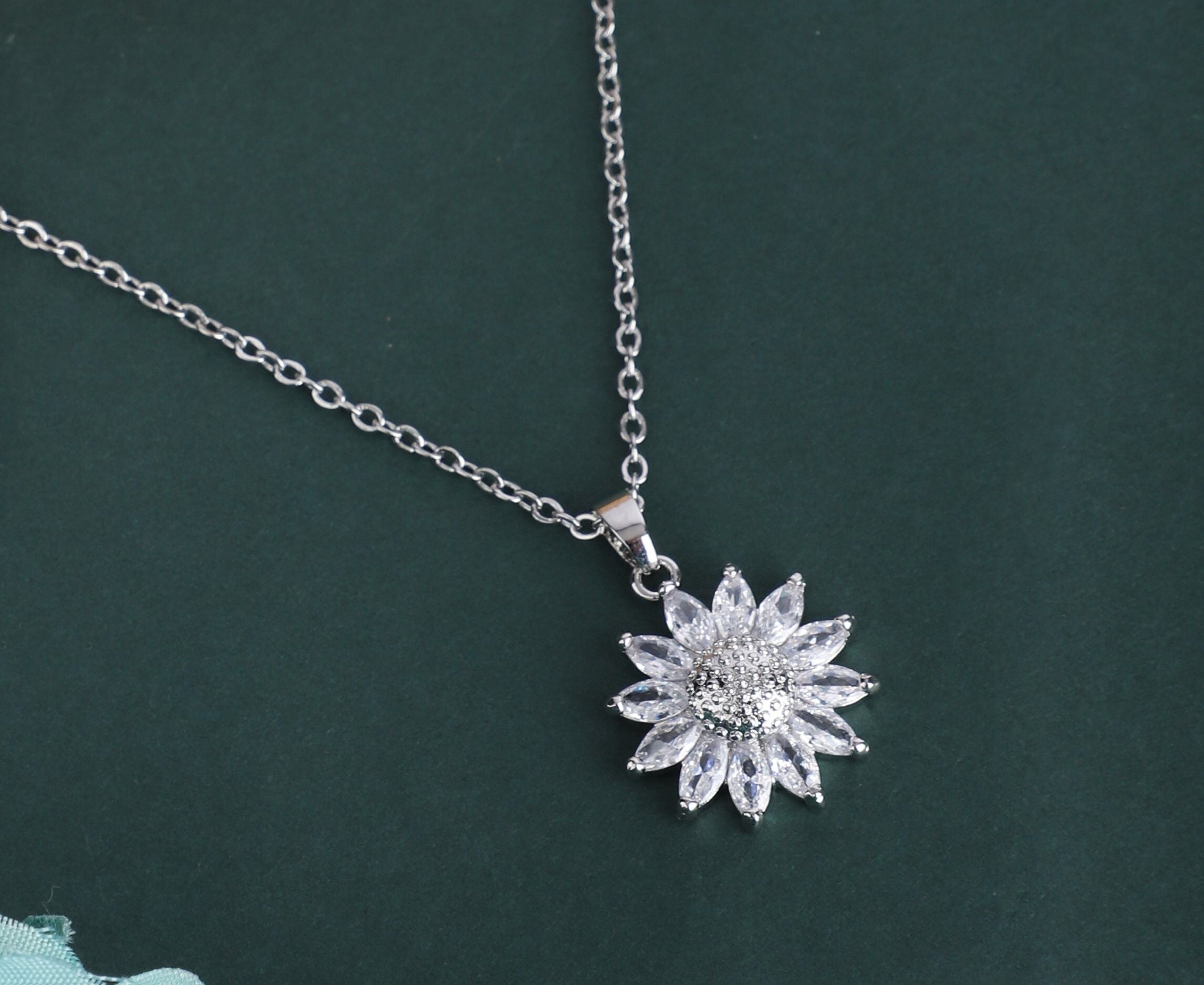 SIlver flower shaped chain |Birthday Gift | Anniversary Gift |