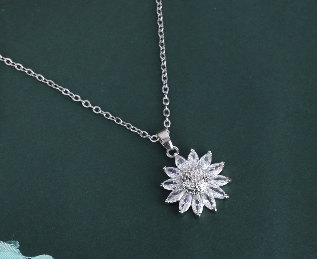 SIlver flower shaped chain |Birthday Gift | Anniversary Gift |
