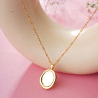Gold Opal Circle Pendant Chain for Girls Women|Stylish Chain for Every Occasion